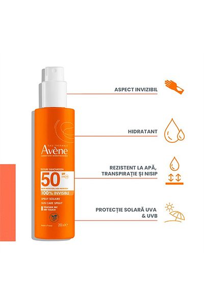 Avene Avène Sun Care Set: SPF50+ Spray 400ml, Invisible SPF50 Spray 200ml, After-Sun Lotion 400ml