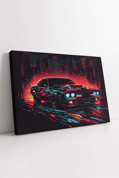 KOSS Dijital Tablou pe pânză cu mașină retro, pictură cu mașină americană, pâ...