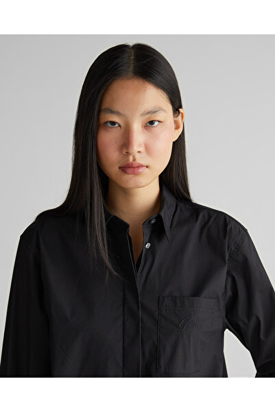 Gant Kadın Siyah Klasik Yaka Gömlek