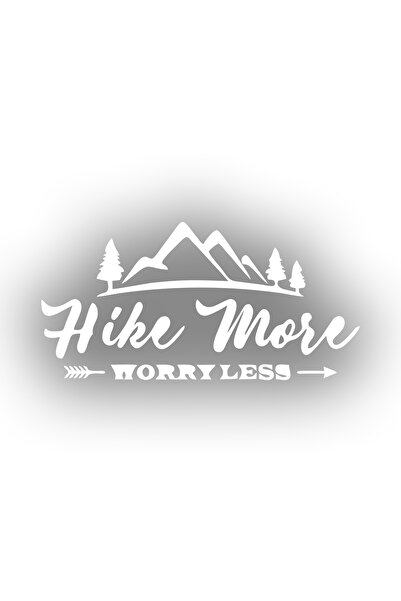 Reysa Tasarım ملصق هايك مور ماونتن مقاس 17x17 سم باللون الأبيض