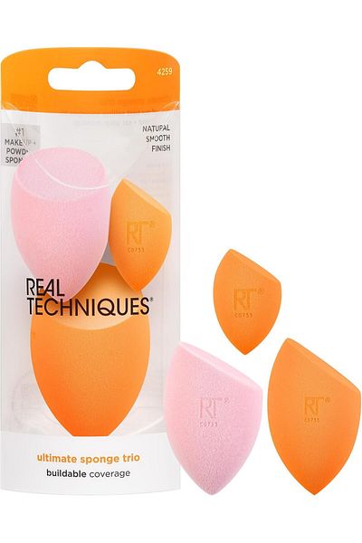 Real Techniques Ultimate Makeup Sponge Blending and Setting Trio, 3 Piece Set