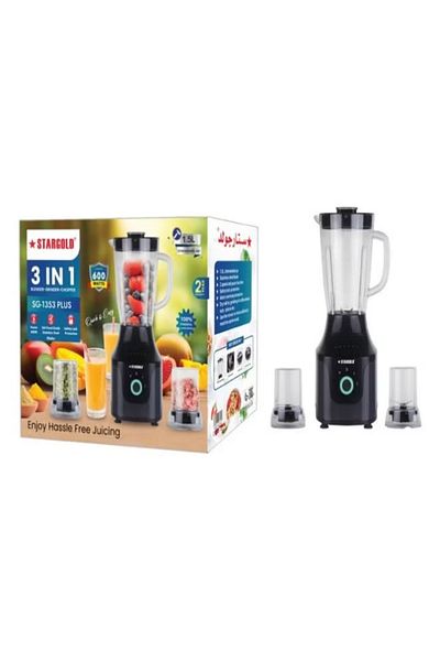 Stargold 3-in-1 Blender, 1.5L Capacity, 600W, Juicer, Grinder & Chopper