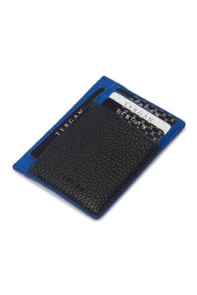 Tergan Black Leather Unisex Credit Card Holder - S1Kk00001676-T0V