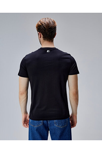 Starter Ανδρικό μπλουζάκι JOPLIN με μαύρο λαιμόκοψη με στάνταρ εφαρμογή