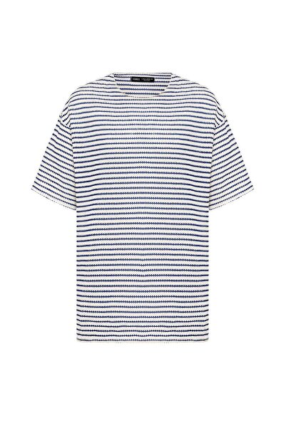 VAMOSCLO Ριγέ oversized Πλεκτό Μπλουζάκι μπλε κοβαλτίου