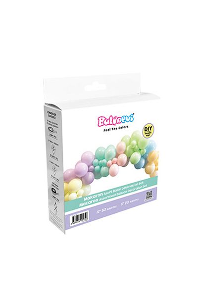 BalonEvi Balloon Decoration Set Macaron Themed 72 Pieces