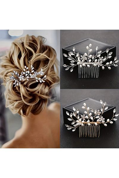 GlassySKY 1Pcs Bridal Hair Accessory Photo/Wedding/Engagement/Bride/Henna/Birthday/Party/Graduation Crown Gift