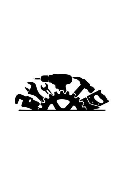 Reysa Tasarım Hand Tools Stickers 17X17 cm Black