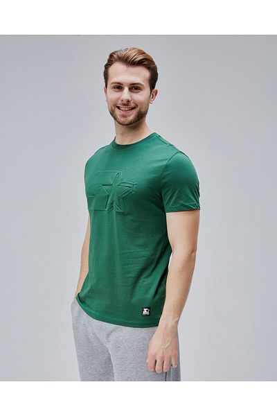Starter Joplin Green Crew Neck Printed Standard Fit Men's Tshirt
