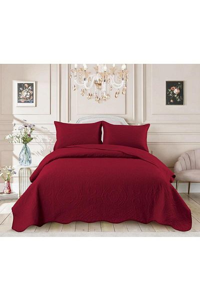 Sonia-home Bedspread and 2 pillowcases Sonia Home Design burgundy - 220x240 ± 5 cm and pillows 54x82