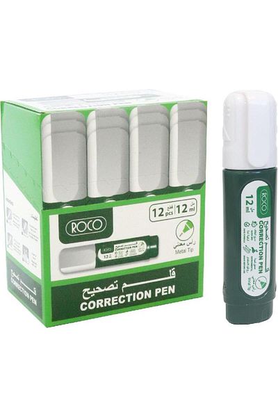 Roco Correction Pen – 1 mm Round Tip, Metal Frame, White