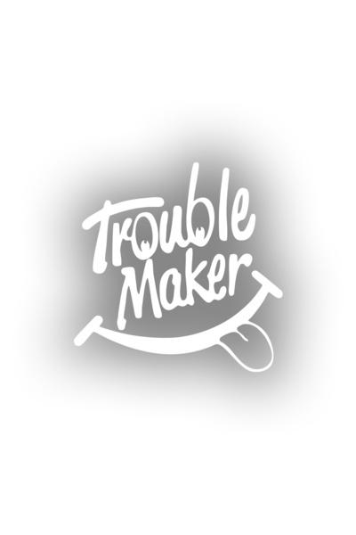 Reysa Tasarım ملصق Trouble Maker مقاس 17x17 سم باللون الأبيض