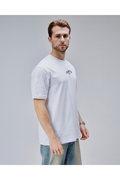 Starter DYMOND Білий велосипедний комір з принтом Oversize чоловічий футболка