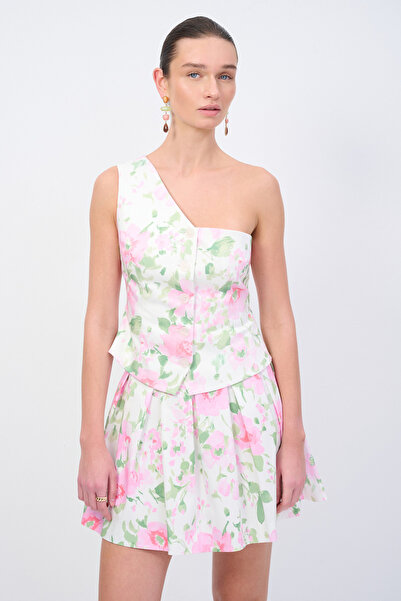 Love My Body Moda Tutkusu Tek Omuz Desenli Yelek