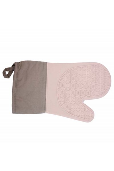 PUFO Mănușă de bucătărie din silicon Cuisine pentru grătar sau cuptor, căptușită, 30 cm, roz pal