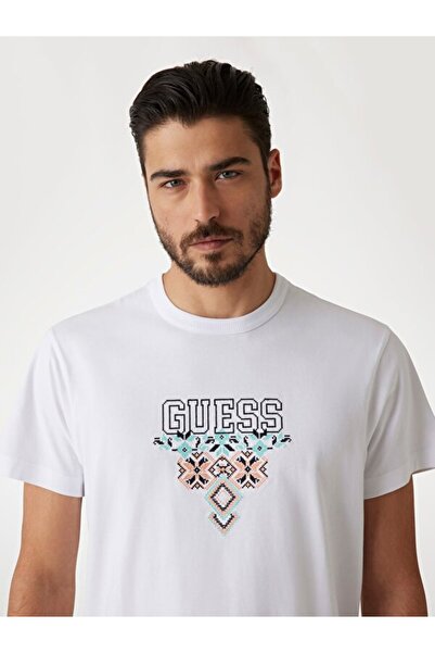 Guess Ανδρικό μπλουζάκι Ss Cn Triangle με κανονική εφαρμογή