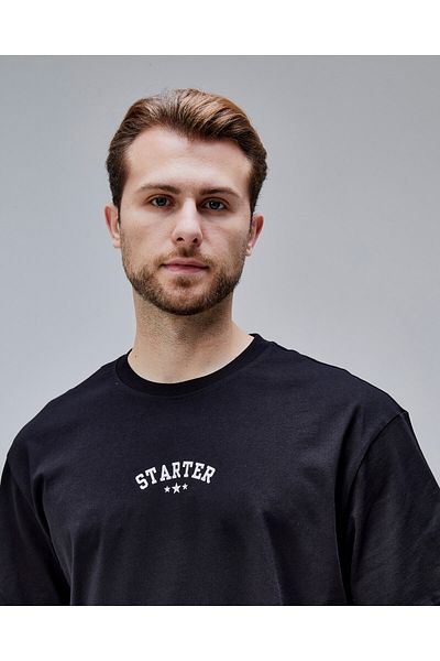 Starter Dymond Black Crew Neck Printed Oversize Men's Tshirt