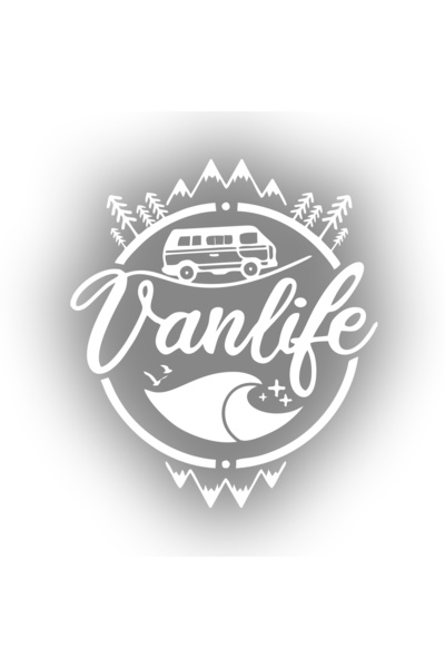 Reysa Tasarım ملصق فانلايف كارافان مقاس 17×17 سم باللون الأبيض