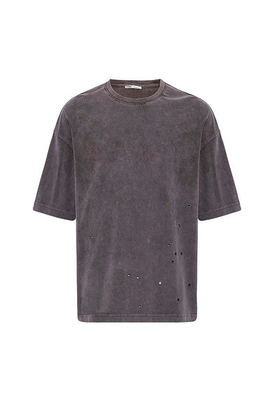 VAMOSCLO Washable Metal Detailed Oversize T-Shirt Brown