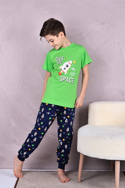 FORMO Boys' 100% Natural Cotton Short Sleeve Pajama Set