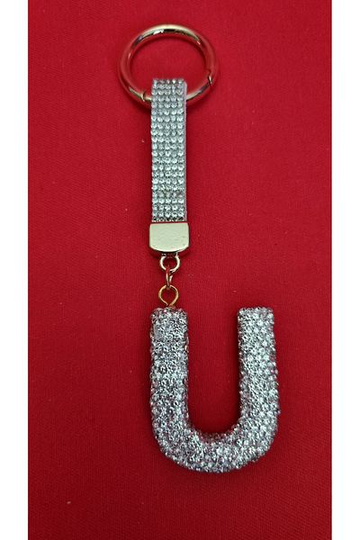 Land of Souvenir Luxury Letter Keychain with Zircon Stone