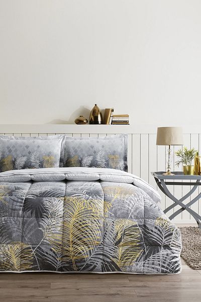 Özdilek Özdilek Ranforce Double Sleeping Set-Golden Palm Gray