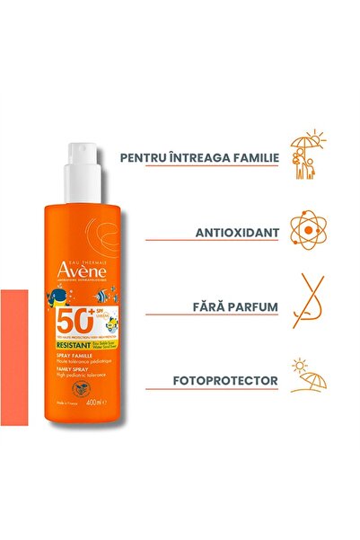Avene Avène Sun Care Set: SPF50+ Spray 400ml, Invisible SPF50 Spray 200ml, After-Sun Lotion 400ml