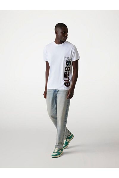 Guess Ss Cn Vertical Men's Modal Blended Regular Fit T-Shirt