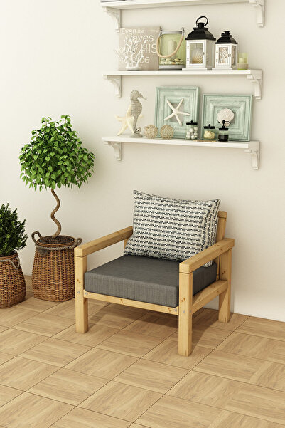 woodwork antalya Rustik Tekli Ahşap Kanepe Natural Renk