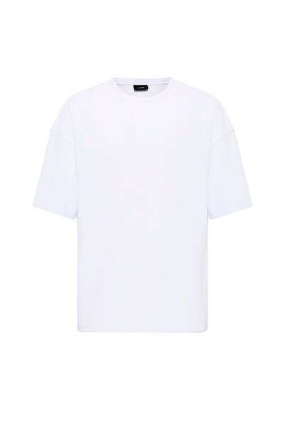 VAMOSCLO Πίσω κείμενο με τύπωμα oversized Πλεκτό μπλουζάκι Λευκό