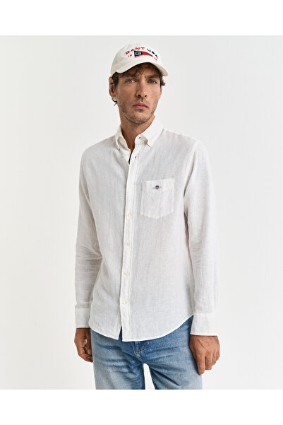 Gant Erkek Beyaz Regular Fit Düğmeli Yaka Gömlek