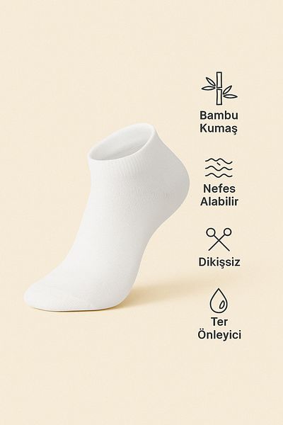 Ducks Socks White 6 Pairs Women's Bamboo Seamless Booties Short Socks