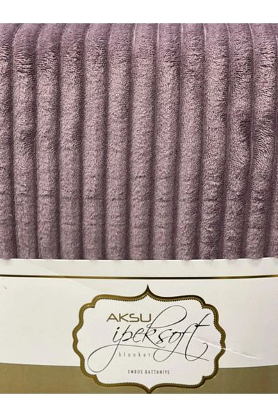 YÜNTEKS Aksu İpeksoft Ribbed Double Blanket, Ash Purple