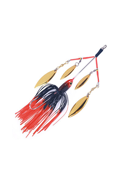 FishEdge Spinnerbait with 4 rotating blades, FishEdge, for pike, catfish, etc. length 15 cm, 23 grams, red