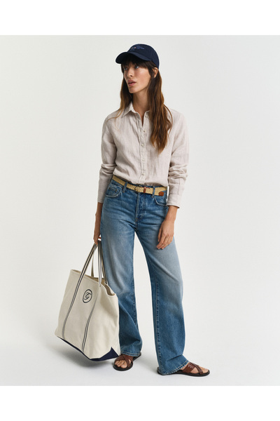 Gant Kadın Bej Regular Fit Klasik Yaka Gömlek