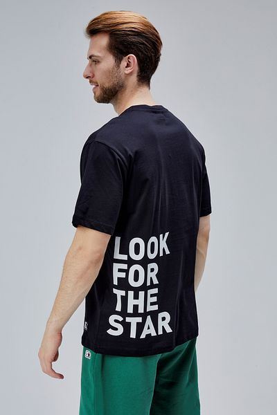 Starter Mahone Black Crew Neck Printed Oversize Men's Tshirt