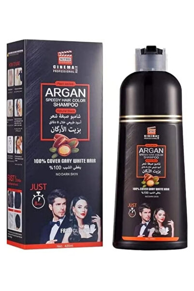 NITRO CANADA أرغان صبغة شعر سريعة شامبو طبيعي أسود 420 مل