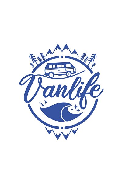 Reysa Tasarım ملصق فانلايف كارافان مقاس 17×17 سم باللون الأزرق