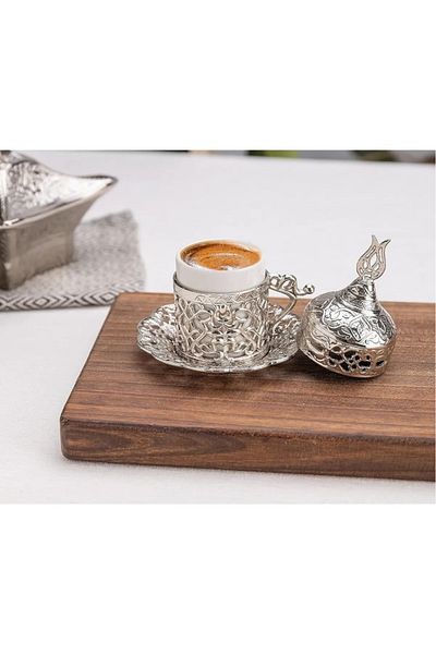 AiroBazar Coffee Presentation Set for 2 People Copper Coffee Cup Set Turkish Coffee Cup