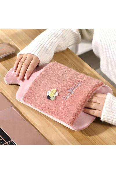 ELECDON Hot Water Bottle, 2 Litre Large Capacity Hot Water Bag Rubber with Soft Fleece Cover for Han