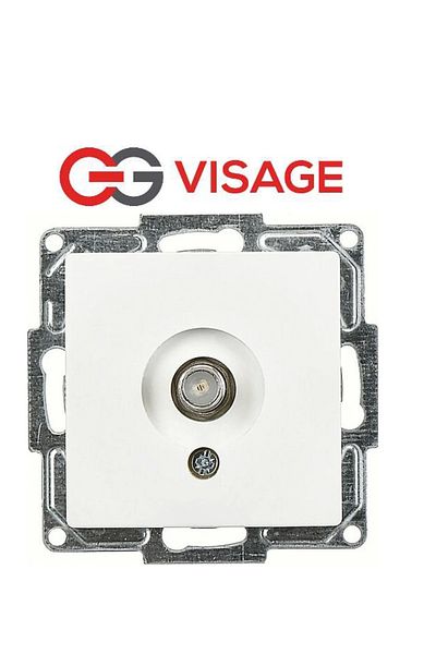 LiderGlobal Visage white tv socket end f connector frameless - compatible frame for socket and switch