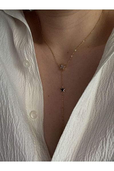 CHARMLUCKY Steel Star Y Necklace