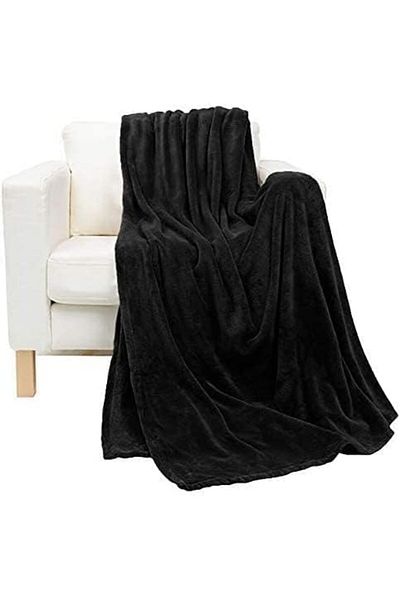 Fabienne Silky Soft Single Blanket Black 150x200cm Flannel Throw Blanket 280 GSM