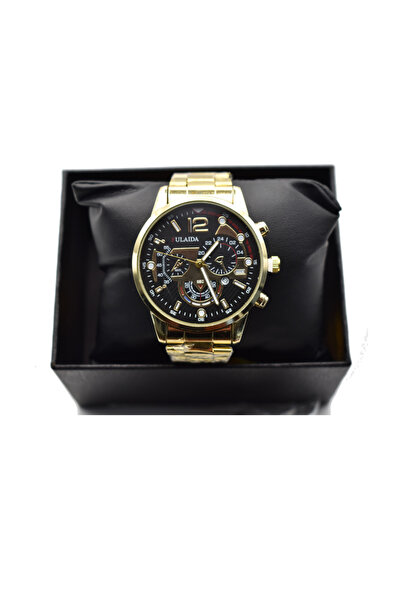 OEM Ceas elegant bărbătesc din oțel inoxidabil cu două brățări, auriu