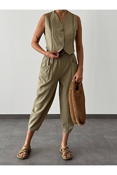 ABOUT US مجموعة ملابس صيفية مريحة يوميًا من القماش السفلي # 7374