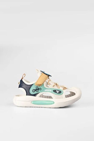 Vicco Rocket Lighted Children's Sandals White Green