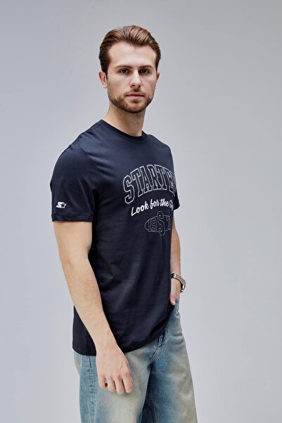 Starter BARNES Антрацит Велосипедний комір Стандартний крій Чоловіча футболка