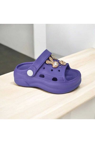 fikret bağcı Children's Eva Open Toe Slippers with Removable Accessories