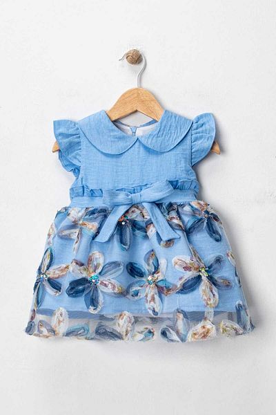 VİYOLİNA Magnolia Flower Patterned Dress