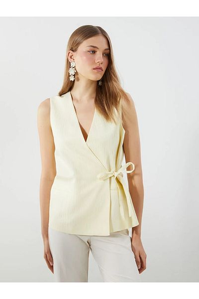 LC Waikiki Lcw Vision Sari V-Neck Textured Women's Classic Vest